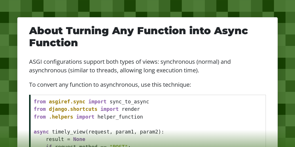 About Turning Any Function into Async Function