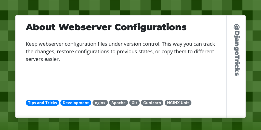 About Webserver Configurations