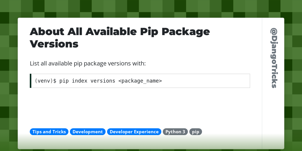 About All Available Pip Package Versions