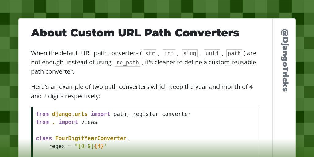 About Custom URL Path Converters