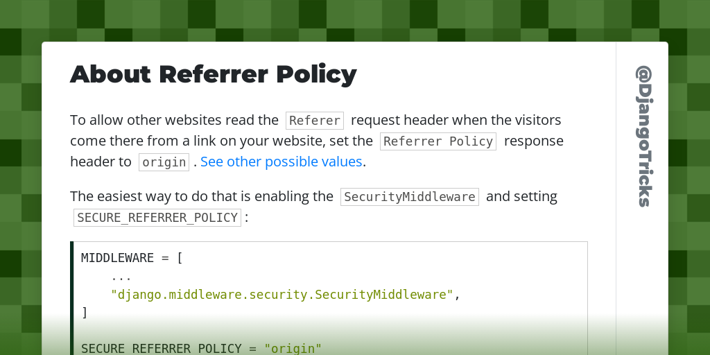 About Referrer Policy