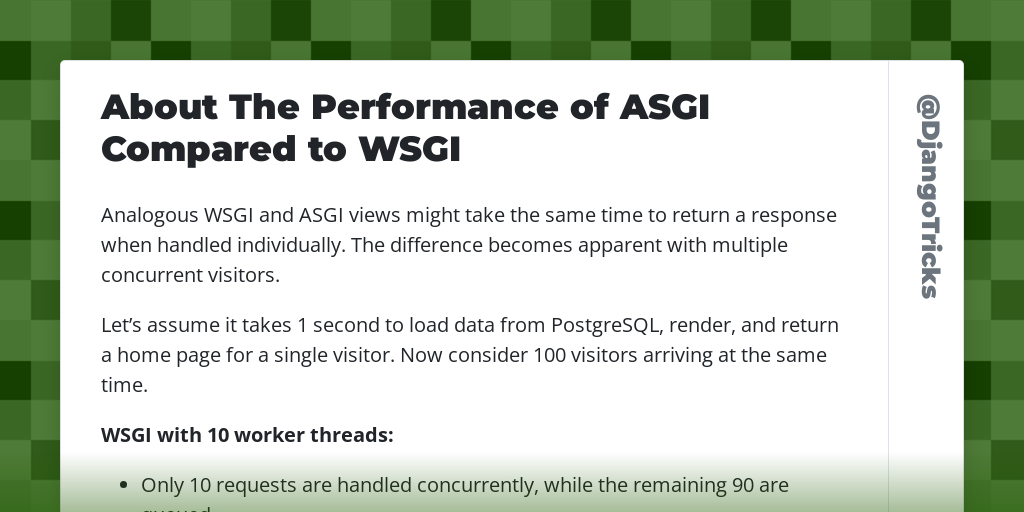 About The Performance of ASGI Compared to WSGI