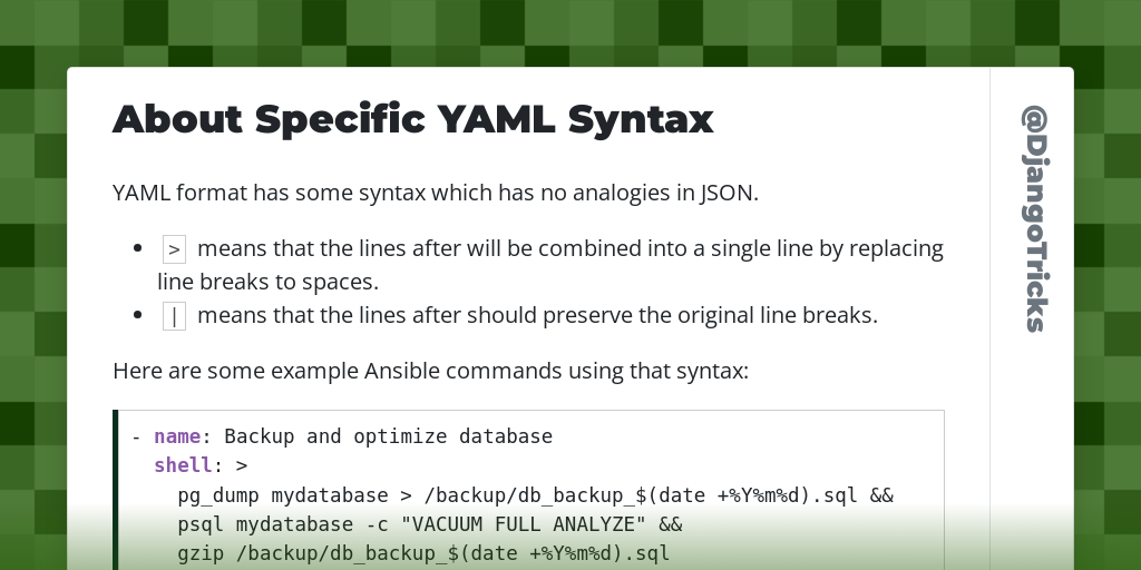 About Specific YAML Syntax