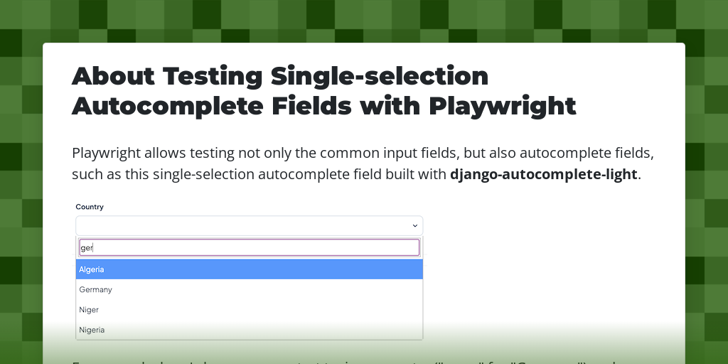 About Testing Single-selection Autocomplete Fields with Playwright