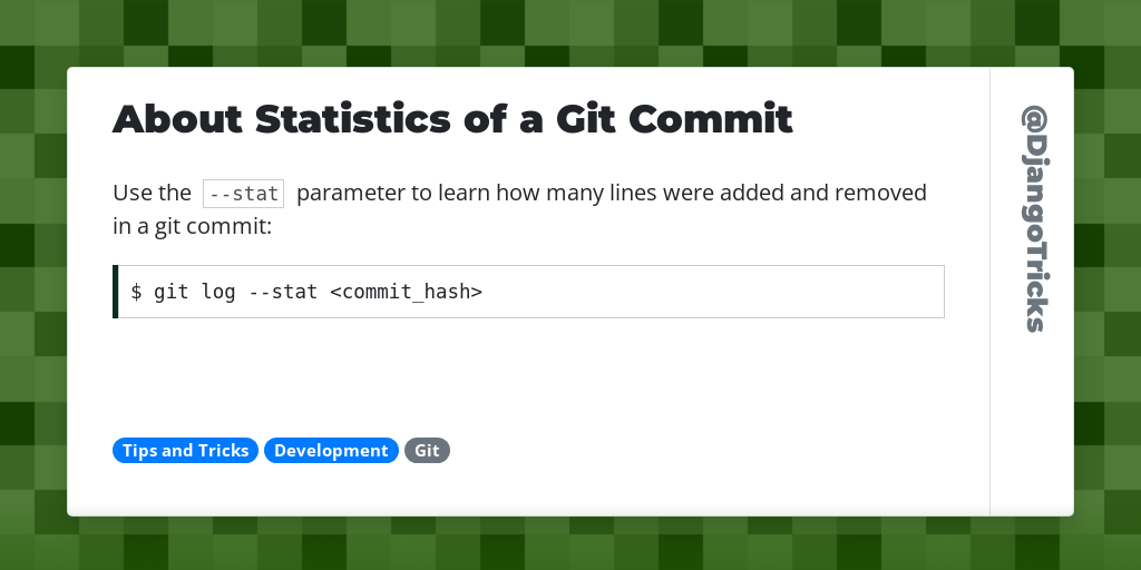 About Statistics of a Git Commit