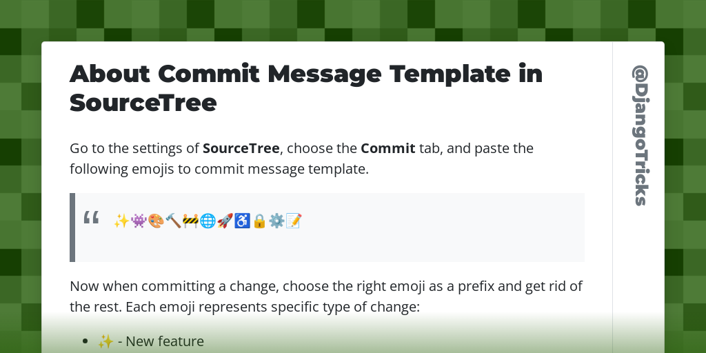 About Commit Message Template in SourceTree