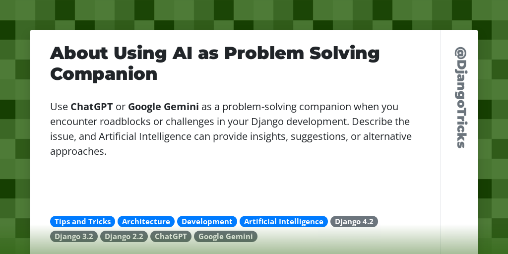 About Using AI as Problem Solving Companion