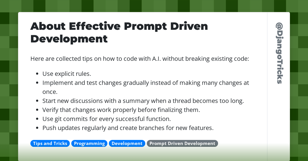 About Effective Prompt Driven Development